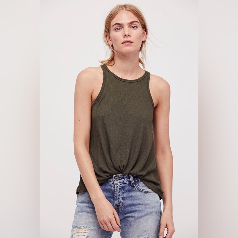 Free People Long Beach Tank - Olive